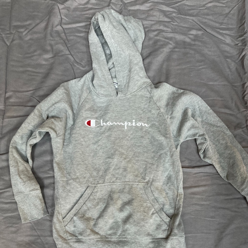 grey champion hoodie size small in womens